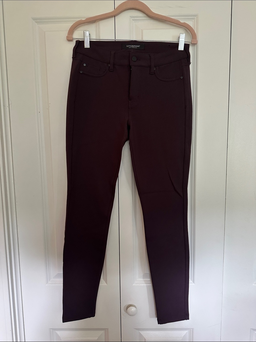 Liverpool Los Angeles Deep Burgundy Ponte Skinny Pants